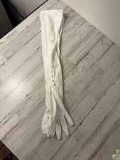 Vintage Chartreuse Satin Wrist-Length Gloves (Single Glove Shown)