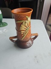 Roseville Pottery Freesia Two-Handled Vase, Shape 126-10, Green Glaze — listing 5