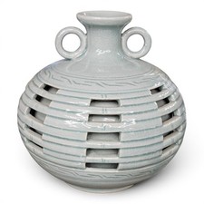 Korean Celadon Bottle Vase with Inlaid Sanggam Bamboo and Floral Panels — listing 3