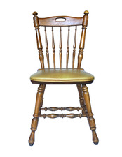 Vintage Colonial-Style Curved-Back Wood Side Chair — listing 5