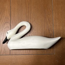 Carved Wood Folk Art Swan/Goose Figure with Metal Legs — listing 2