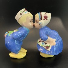 Vintage Figural Dutch Boy Ceramic Planter with Green Leaf Base — listing 3
