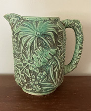 Weller Pottery Marvo Pitcher with Embossed Fern and Foliage Design