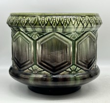 mccoy brushware jardiniere Brushware Rose Trellis Pattern Jardiniere / Planter Pot, Green, 5" Tall — listing 5