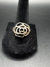Vintage Sterling Silver Long-Stem Rose Figural Brooch — listing 4