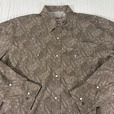 Rafter C Cowboy Collection Men's Paisley Western Pearl Snap Shirt, Size XXL — listing 6