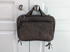 Thirty-One Gray Quilted Poppy Double Zip Cosmetic/Travel Organizer Bag — listing 4