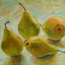 Vintage Framed Oil on Canvas Still Life Painting, Fruit Basket, Signed — listing 3