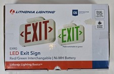 Lithonia Lighting EXRG LED Exit Sign, Red/Green Interchangeable, Dual Voltage, AC Only — listing 4
