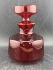 Vintage Miniature Glass Whiskey Decanter with Faceted Stopper and Etched Starburst Design — listing 4