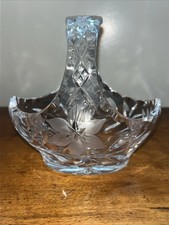 Cut Crystal Fixed-Handle Basket with Fan and Diamond Pattern — listing 6