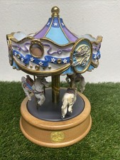Tobin Fraley American Carousel Collection Fourth Edition Limited Edition Porcelain Carousel Horse Music Box, numbered 536/8500, Christmas holly motif on oak base — listing 2