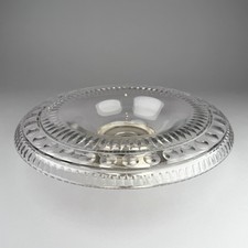Vintage Cut & Wheel-Engraved Clear Glass Flared Console Bowl with Floral/Fern Motif — listing 4