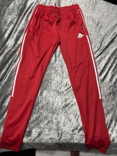 adidas 3-Stripes Fleece Joggers, Dark Grey with Red Stripes, listing 6