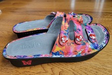 Alegria by PG Lite Fiona Slide Sandals, Style FIO-243, Blue Floral Embossed Leather, Size EU 38 / US 8-8.5 — listing 6