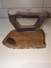 Antique Cast Iron Charcoal Box Sad Iron with Wooden Handle — listing 6
