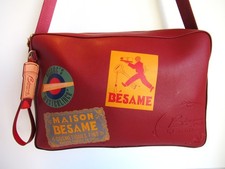 Besame Cosmetics Promotional Two-Tone Faux Leather Shoulder Bag with Lipstick Charm — listing 6