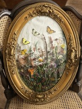 Antique Oval Giltwood Picture Frame with Floral Cartouche Ornaments — listing 4