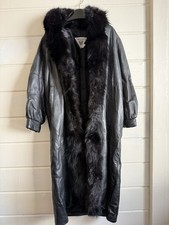 J. Percy for Marvin Richards Brown Leather Coat with Fur Collar, Size S — listing 2