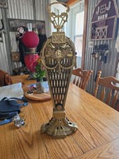 Vintage Brass Frame Mesh Fireplace Screen with Cabriole Legs — listing 2