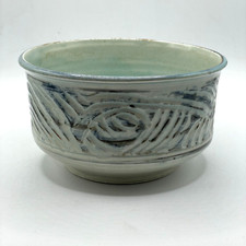 Studio Pottery Celadon Green Glazed Serving Bowl, Marked USA USA with triangle logo, listing 5