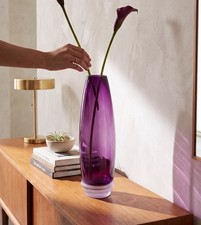 Amethyst Purple Glass Ruffled-Rim Vase, Maker Unknown — listing 2