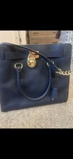 Michael Kors Hamilton Summer Handbag, Red & White Nautical Striped Canvas with Tan Leather Trim — listing 4
