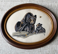 Finished Cross-Stitch Sampler "Be It Ever So Humble There's No Place Like Home" Fireplace Scene — listing 6