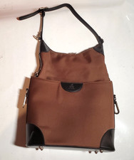 Joy Mangano Tan Faux Leather Tote Bag with Plaid Fabric Lining — listing 2