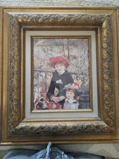 Vintage Renoir "Girl in a Straw Hat" Print in Professional Custom Wood Frame, 8x10