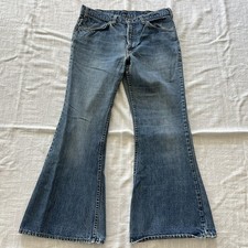Vintage 1970s Levi's Bell Bottom Flare Jeans, Light Wash, Distressed Hem — listing 4