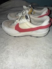 Nike Waffle Debut Sneakers - Cream/Solar Red/Yellow