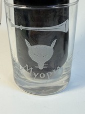 Etched Glass Old Fashioned / Rocks Tumbler with Crosshatch Design — listing 4