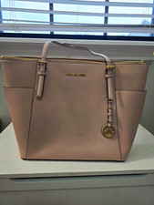 Michael Kors Saffiano Leather Tote Bag in Merlot with Gold Hardware Jet Set Travel — listing 5