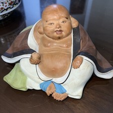 Vintage Japanese Hakata Ware Ceramic Hotei Figurine, 4 inches wide — listing 2