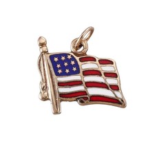 14K White Gold American Flag Lapel Pin with Ruby, Sapphire and Diamond Accents Genuine rubies/sapphires/diamonds — listing 3