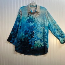 Soft Surroundings Silk Embroidered Tunic Top in Soft Berry Mauve Purple, Size M — listing 2