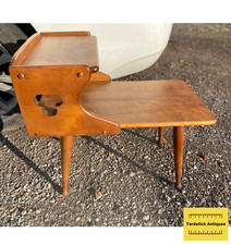 Vintage Ethan Allen Baumritter Solid Maple Two-Tier Step End Table with Drawer — listing 2