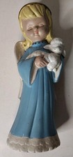 Resin Angel with Kneeling Lamb Figurine / Music Box