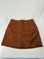 Free People "Ravished" Embroidered Leather Mini Skirt, Size 0 — listing 3
