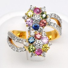 20K White Gold Men's Ring with Blue Cabochon Sapphire and Two Diamond Accents Natural sapphire + real diamonds — listing 6