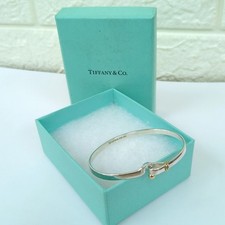 Silver Hook and Eye Bangle Bracelet with Wire-Wrapped Detail — listing 2