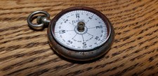 Antique Gold-Filled Watch Chain Fob with Compass Pendant and T-Bar