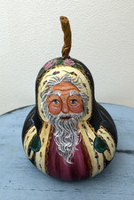 Vintage Hand-Painted Gourd Maraca with Floral Design — listing 5