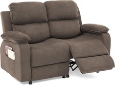 Reclining Sofa in Beige Chenille Upholstery