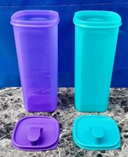 Vintage Tupperware Slim Line Beverage Pitcher/Carafe with Yellow Push-Button Pour Lid — listing 3