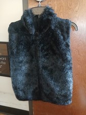 Kikit Studio by Maurice Sassoon Vintage Faux Fur Trimmed Ribbed Knit Cardigan Sweater, Size L — listing 6