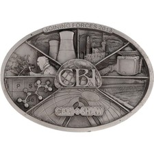 Ironworker "Hangin' Iron" Enameled Pewter Belt Buckle, Serial #1819 — listing 5