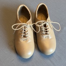 Black Leather Lace-Up Tap Shoes Size 9 — listing 3