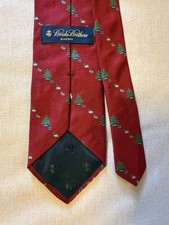Brooks Brothers Christmas Silk Tie, Red with Santa, Candy Cane & Snowflake Motif — listing 5